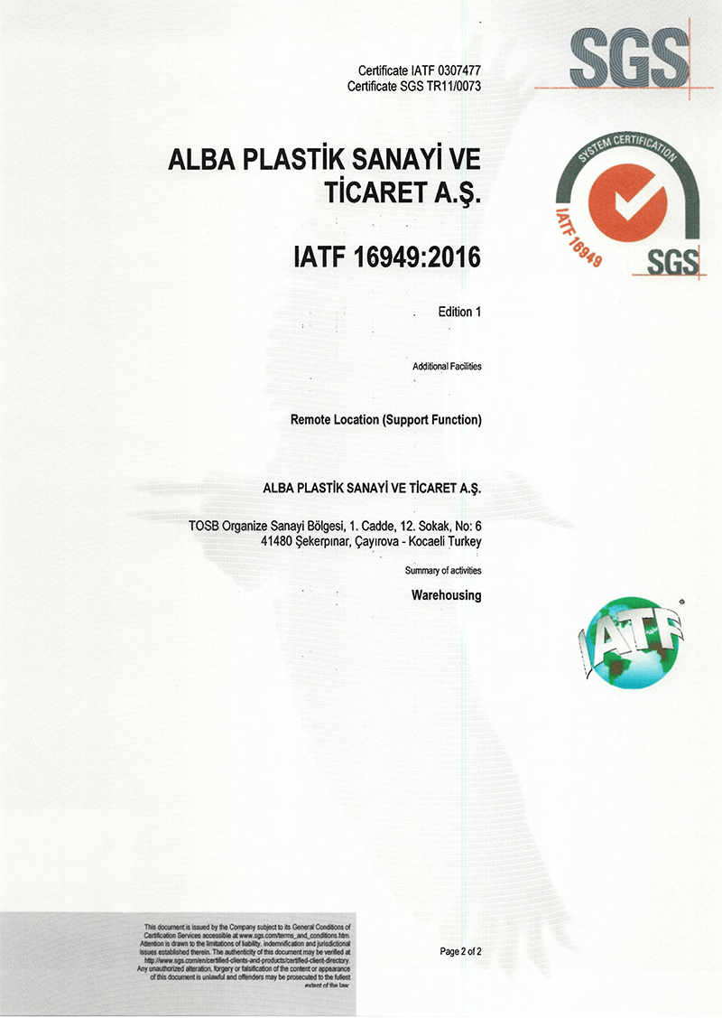 Alba Plastik IATF 16949